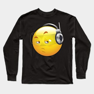 Chill Music Smiley Face Emoticon Long Sleeve T-Shirt